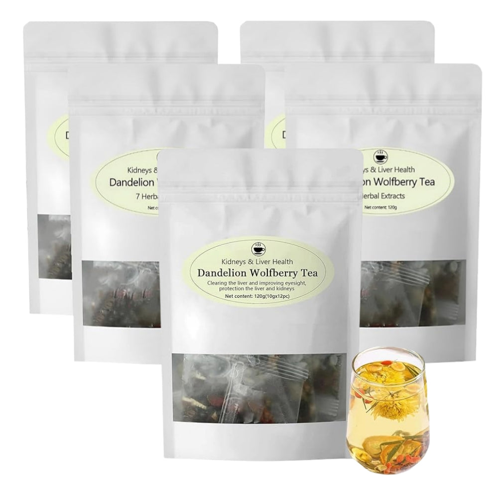 Dandelion Wolfberry Tea - Supports Kidneys & Liver Health with a Natural Blend of Seven Herbal Ingredients 120g per bag Beverage Traditional