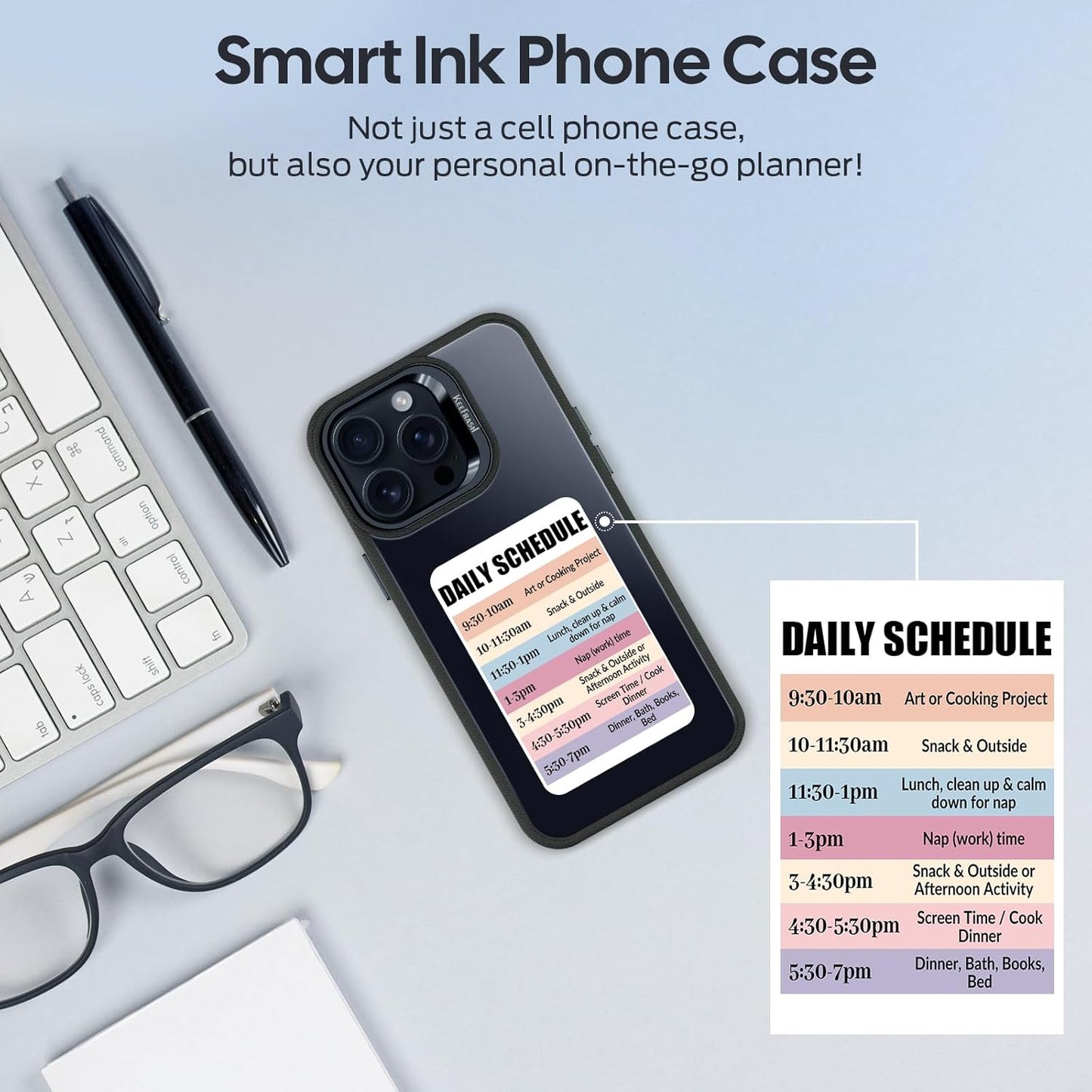 Smart Ink Phone Case for iPhone 16 Pro Max-4.0" HD Four Color E Ink Screen with NFC Transfer,DIY Photo Display Digital Phone Case,Custom Phone Protective Case,Anti-Drop Water-Resistant