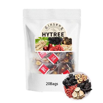 Kidney tea formula Ginseng Five Treasure TeaCombination Scented Tea Eight Treasure Tea RedDate Wolfberry Tea Men's Tea Health TeaMulberry Herbal Formula Health Tea 20bags Drink Fruit