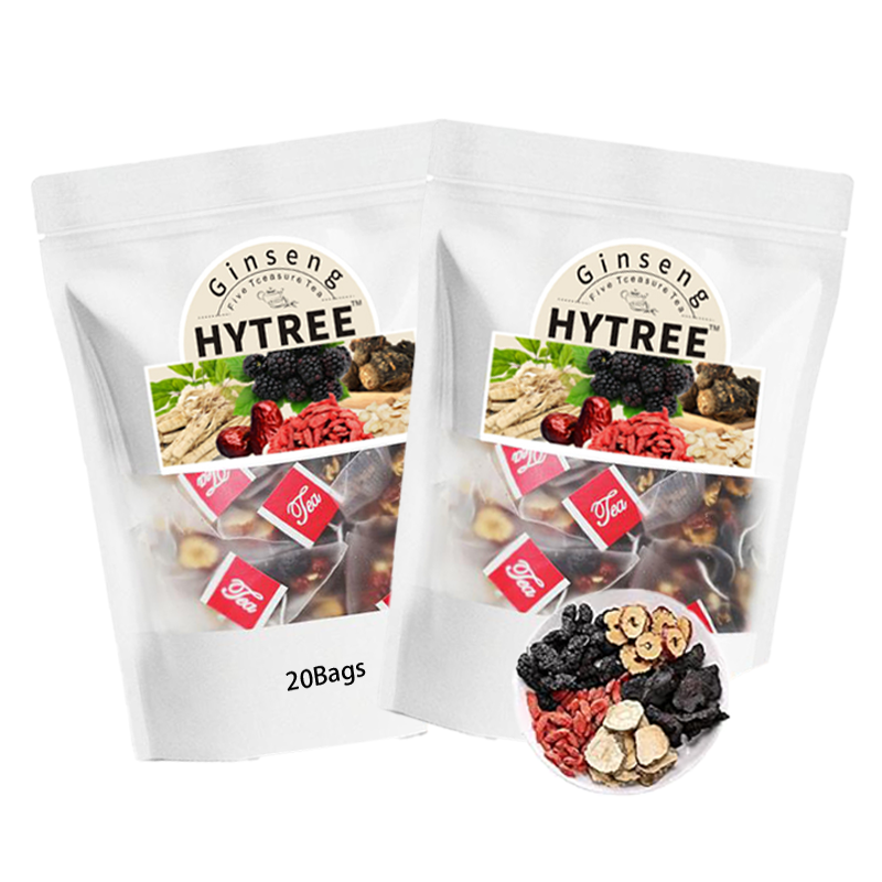 Kidney tea formula Ginseng Five Treasure TeaCombination Scented Tea Eight Treasure Tea RedDate Wolfberry Tea Men's Tea Health TeaMulberry Herbal Formula Health Tea 20bags Drink Fruit