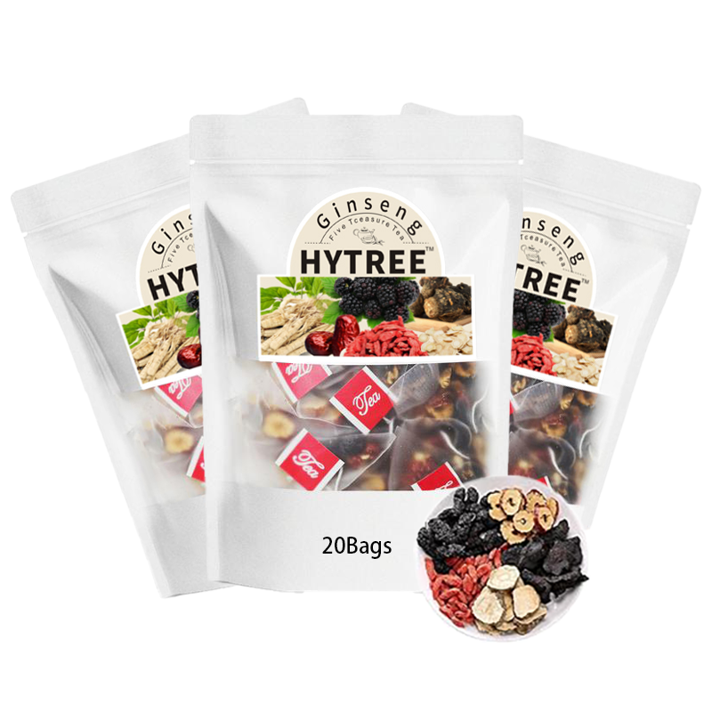 Kidney tea formula Ginseng Five Treasure TeaCombination Scented Tea Eight Treasure Tea RedDate Wolfberry Tea Men's Tea Health TeaMulberry Herbal Formula Health Tea 20bags Drink Fruit