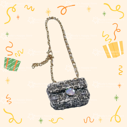 Adorable CC style handbags, each with a functional opening, perfectly complement dresses and women's attire for a charming look