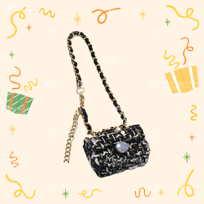 Adorable CC style handbags, each with a functional opening, perfectly complement dresses and women's attire for a charming look