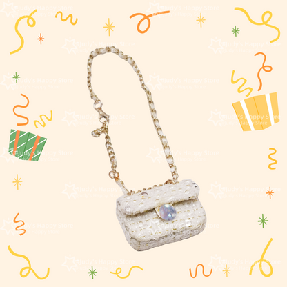 Adorable CC style handbags, each with a functional opening, perfectly complement dresses and women's attire for a charming look