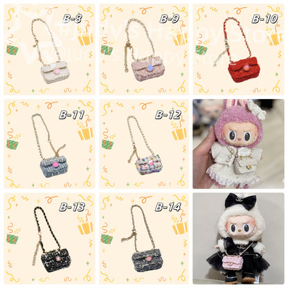 Adorable CC style handbags, each with a functional opening, perfectly complement dresses and women's attire for a charming look